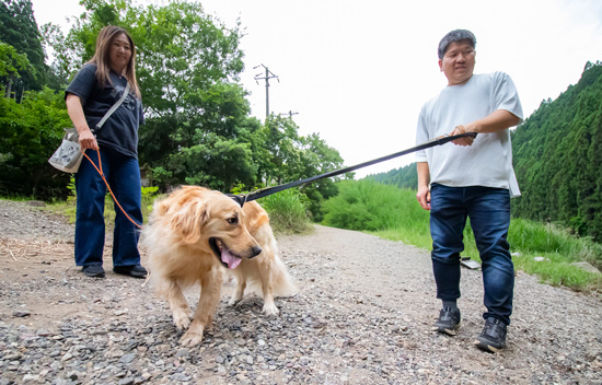 愛犬と一緒に過ごす