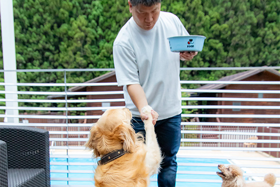 愛犬と一緒にBBQ